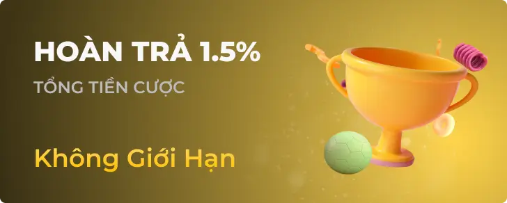 Chương trình hoàn trả đặc biệt 1.5% mỗi ngày tại nha cai 188be