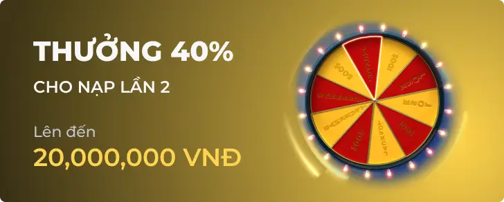 Ưu đãi thưởng nạp lại 40% hàng tuần tại nha cai 188be